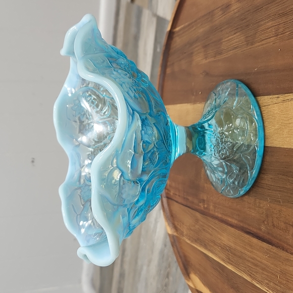 Fenton Water Lily Opalescent Compote - Picture 2 of 6